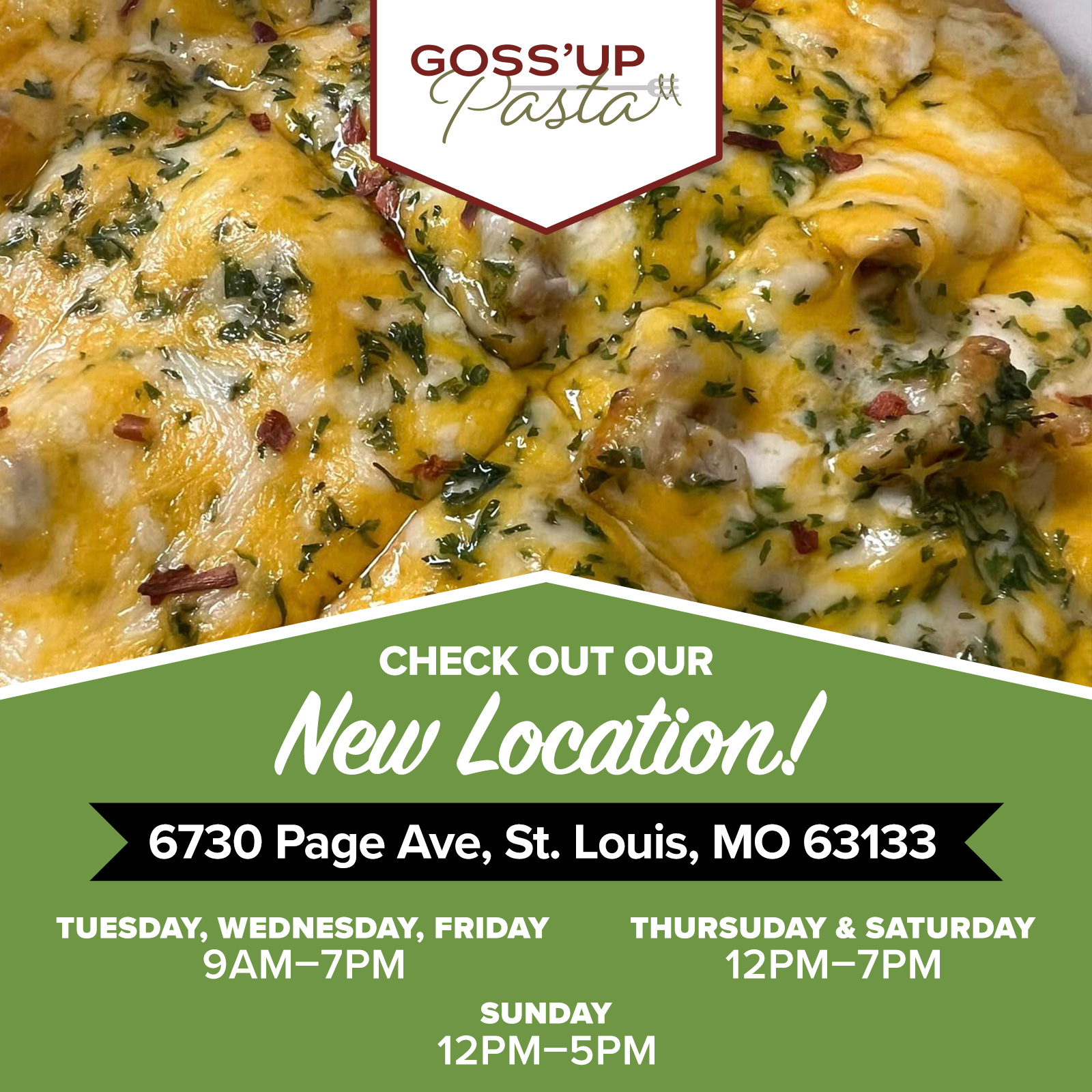 Goss'up Pasta - New Location